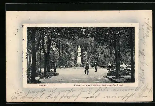 AK Rheydt, Kaiserpark mit Kaiser Wilhelm-Denkmal