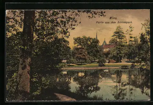 AK Mörs a. Rh., Partie aus dem Schlosspark