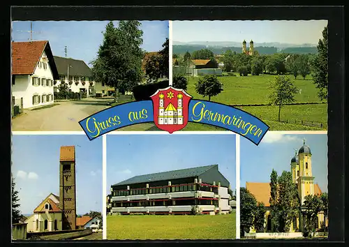 AK Germaringen, Kirchen, Gebäude- und Gesamtansicht