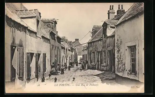 AK Le Portel, Une Rue de Pecheurs