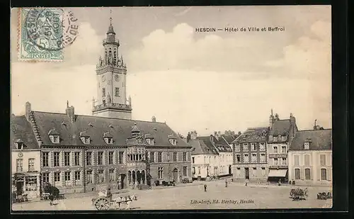 AK Hesdin, Hotel de Ville et Beffroi