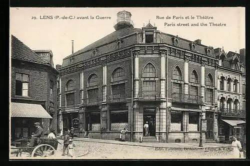 AK Lens, Rue de Paris et le Théatre