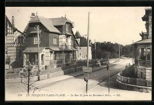 AK Le Touquet-Paris-Plage, la Rue St-Jean au Boulevard Daloz