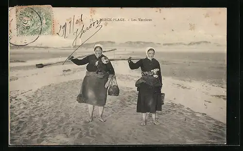 AK Berck-Plage, Les Verrières, Krebsfischerinnen