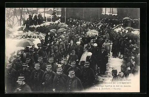 AK Courrieres, Catastrophe des Mines, Cortege funebre