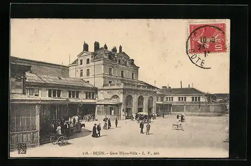 AK Dijon, Gare Dijon-Ville, Stadt-Bahnhof mit Vorplatz