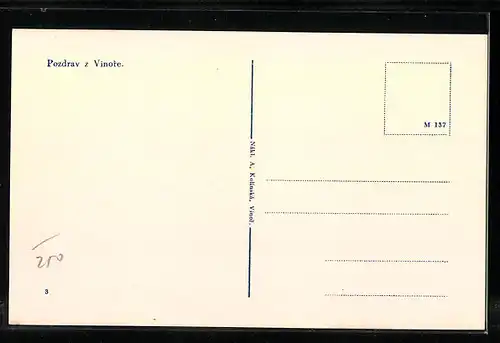 AK Prag / Praha, Pozdrav v Vinore