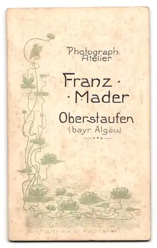 Fotografie Franz Mader, Oberstaufen, Junger Soldat mit Schützenschnur an der Uniform