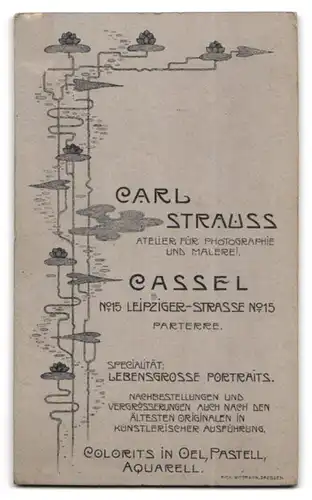 Fotografie C. Strauss, Cassel, Leipziger-Str. 15, Soldat in Uniform mit Bajonett und Portepee