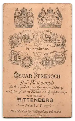 Fotografie Oscar Strensch, Wittenberg, Markt 14, Soldat in Uniform Rgt. 20 mit Moustache