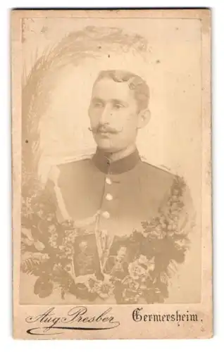 Fotografie Aug. Presber, Germersheim, Soldat in Uniform Rgt. 2 mit Schützenschnur
