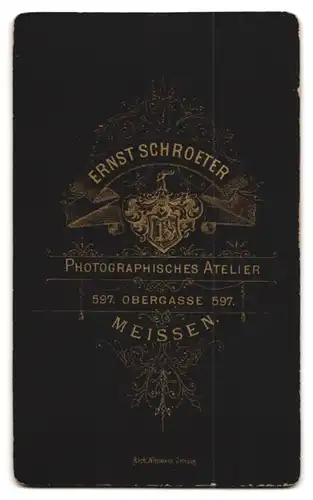 Fotografie Ernst Schroeter, Meissen, Obergasse 597, Junger Herr im Anzug mit Krawatte