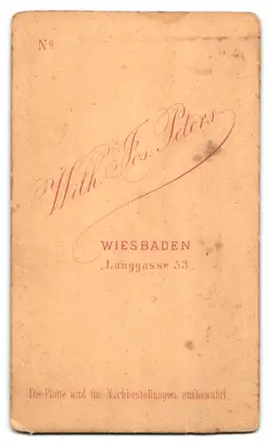 Fotografie Wilh. Jos. Peters, Wiesbaden, Langgasse 53, Bürgerlicher Herr mit Oberlippenbart