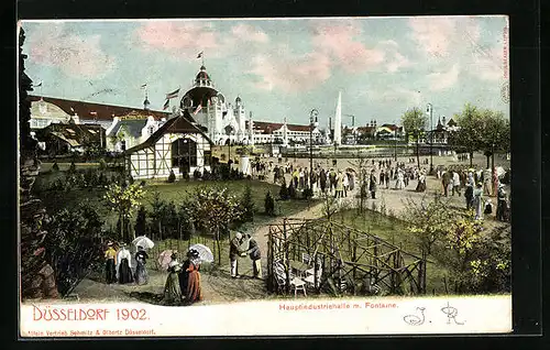 AK Düsseldorf, Industrie- u. Gewerbe-Ausstellung 1902, Hauptindustriehalle