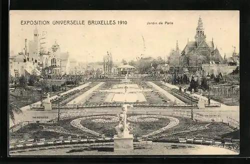 AK Bruxelles, Exposition Universelle 1910, Jardin de Paris