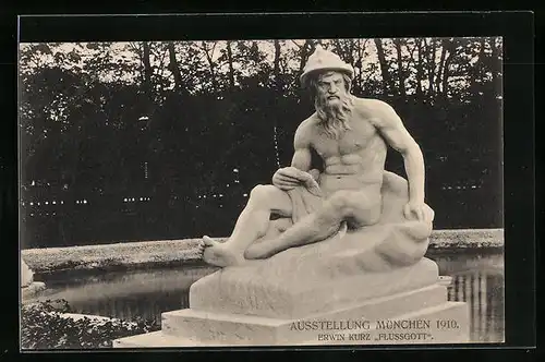 AK München, Ausstellung 1910, Flussgott