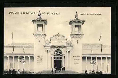 AK Bruxelles, Exposition Universelle 1910, Colonies francaises, Pavillon