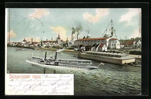 AK Düsseldorf, Industrie- u. Gewerbe-Ausstellung 1902, Panorama