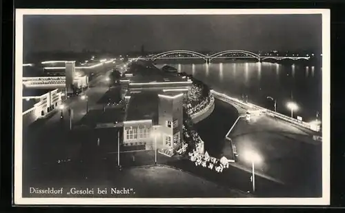 AK Düsseldorf, Gesolei-Ausstellung 1926, Totalansicht bei Nacht