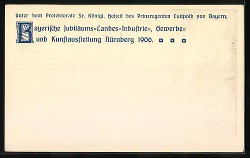 AK Nürnberg, Jübilaums-Landes-Ausstellung 1906, Frau mit Zahnrad