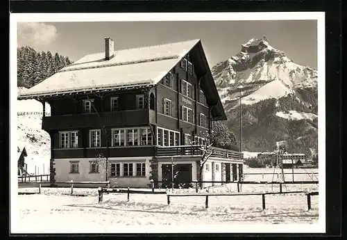 AK Engelberg, Berghaus & Ferienheim S.J.H. im Winter