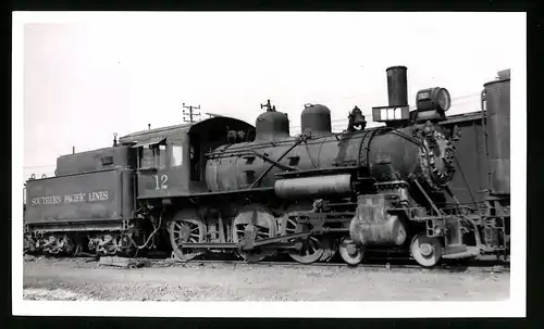 Fotografie E. Giffin, San Pedro, Ansicht Los Angeles, Dampflok, Tenderlokomotive Nr. 12 Southern Pacific Lines