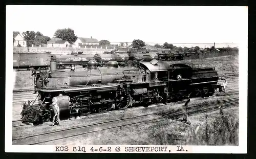 Fotografie Grayson, Longview, Ansicht Shreveport / LA, Dampflok Nr. 810 der Kansas City Southern on the Flying Crow