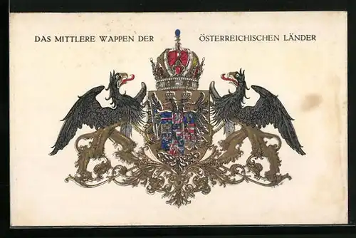 AK Rotes Kreuz Nr. 285: Das mittlere Wappen der Österreichischen Länder, Kriegsfürsorge