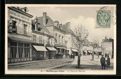 AK Selles-sur-Cher, La Place du Marché