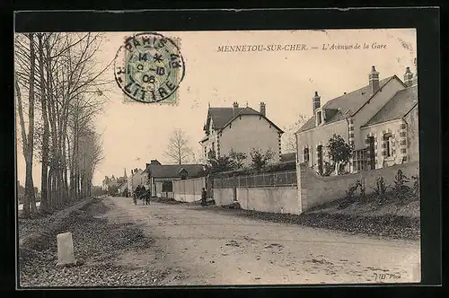 AK Mennetou-sur-Cher, L`Avenue de la Gare