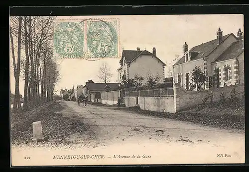 AK Mennetou-sur-Cher, L`Avenue de la Gare