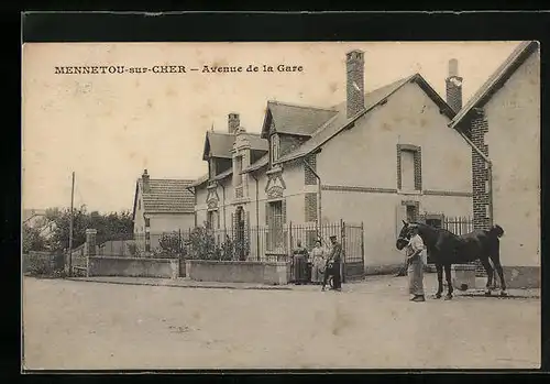 AK Mennetou-sur-Cher, Avenue de la Gare