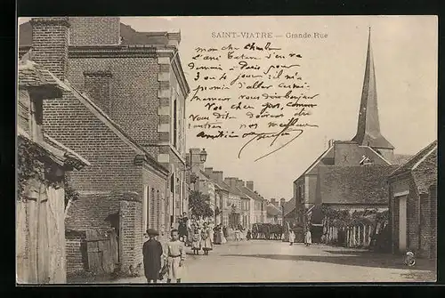 AK Saint-Viatre, Grande Rue, Strassenpartie