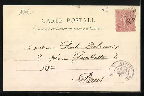 AK Saint-Viatre, Grande Rue, Strassenpartie