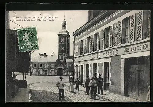 AK Romorantin, Place d`Armes et Hotel de France