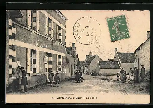 AK Villefranche-sur-Cher, La Poste