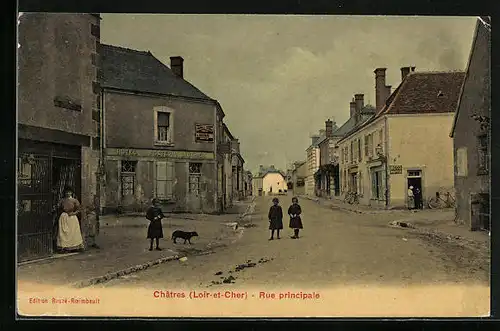 AK Chatres, Hotel de la Poste, Rue principale