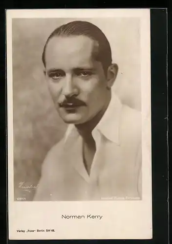 AK Schauspieler Norman Kerry mit Schnurrbart