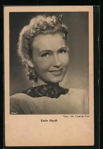 AK Schauspielerin Karin Hardt mit hochgesteckten Haaren