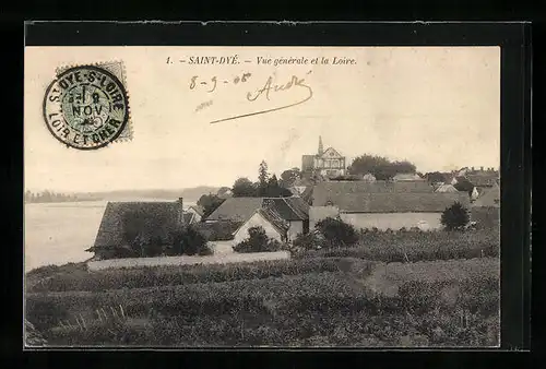 AK St-Dyé-sur-Loire, Vue générale et la Loire