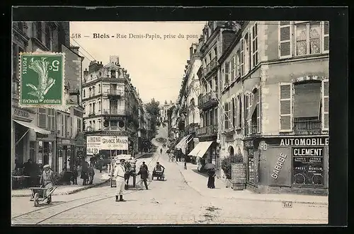 AK Blois, Rue Denis-Papin, prise du pont