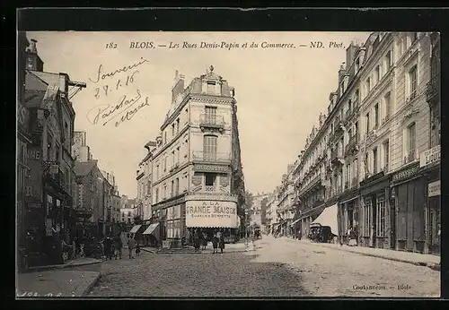 AK Blois, Les Rue Denis-Papin et du Commerce