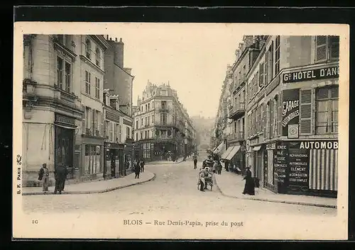 AK Blois, Rue Denis-Papin, prise du pont