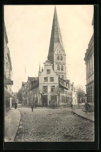 AK Lübeck, Strasseneck an der Ägidienkirche