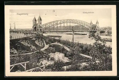 AK Magdeburg, Blick auf die Königsbrücke