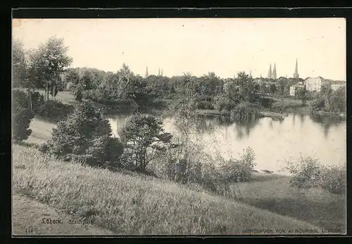 AK Lübeck, Teichpartie im Stadtpark