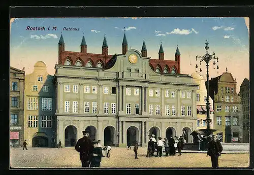 AK Rostock i. M., am Rathaus