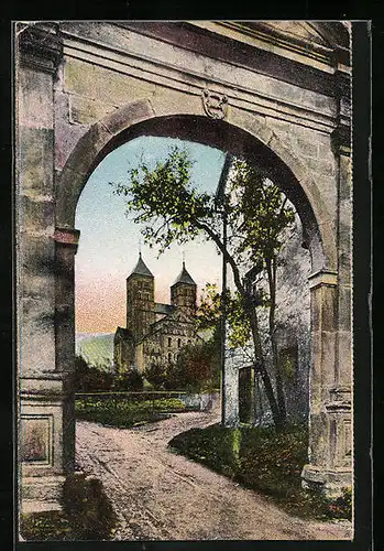 AK Murbach, Blick durch den Torbogen den Klosters