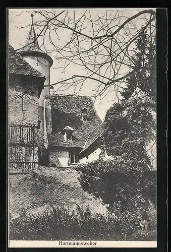 AK Hartmannsweiler, Gebäude mit Turm