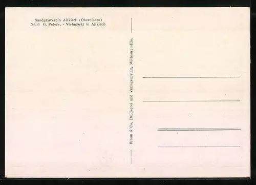 Künstler-AK Altkirch, Blick auf den Viehmarkt